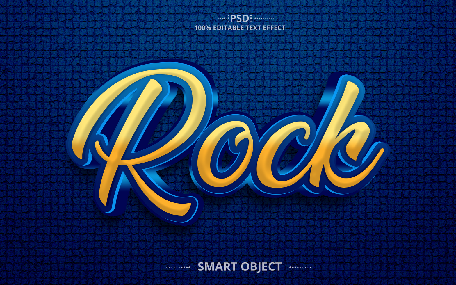 Rock 3D best Editable Text Effect Design psd