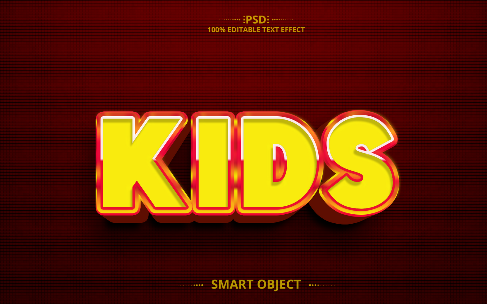 Kids creative 3D text effect design psd
