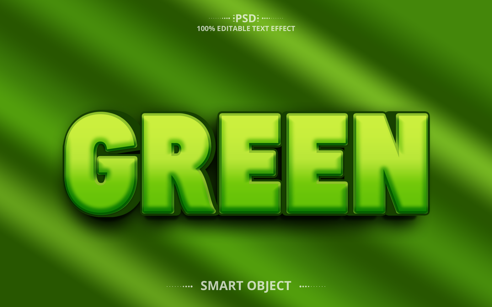 Green 3D text effect Editable Text Effect Design psd