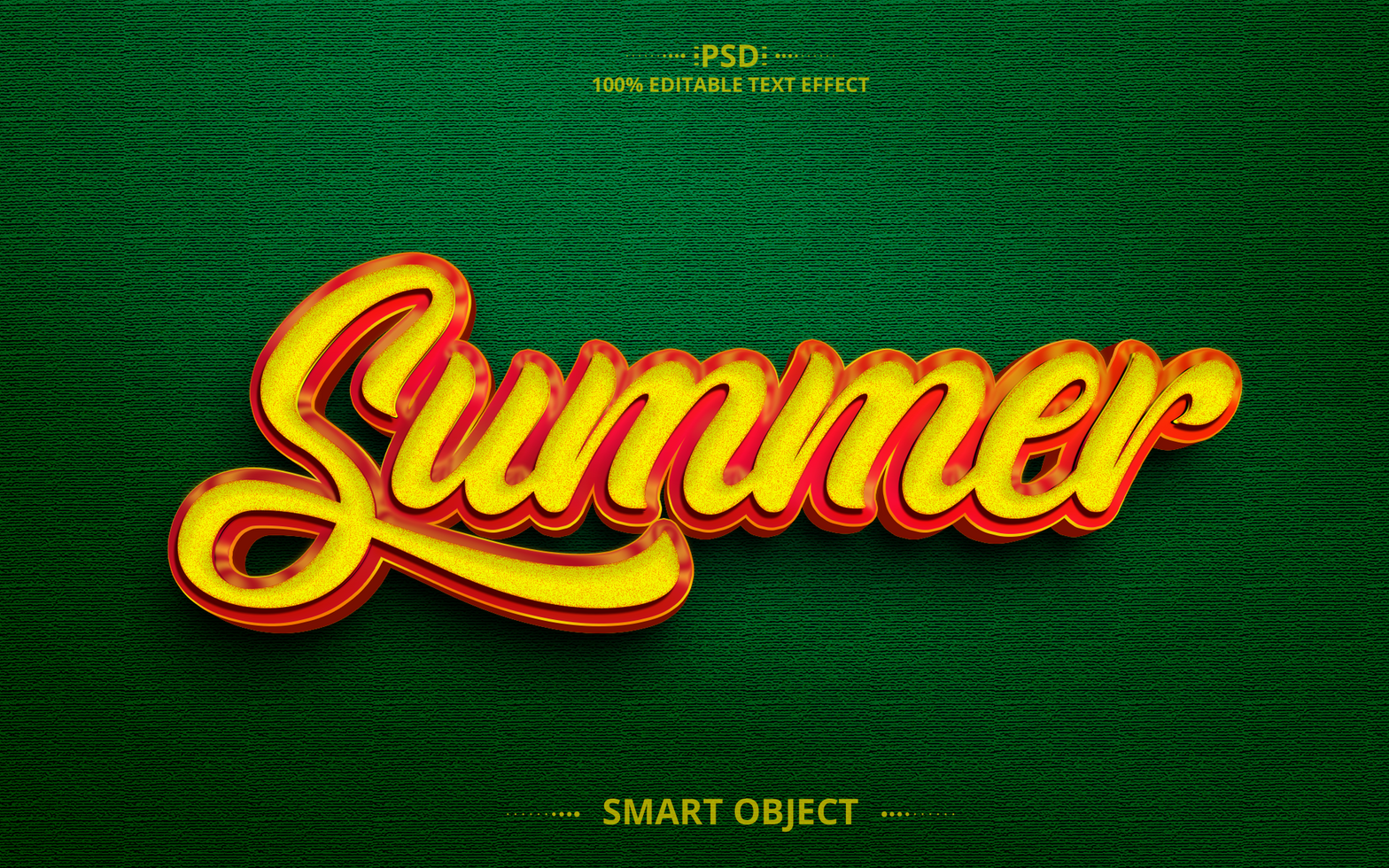 Summer 3D creative Editable Text Effect Design psd