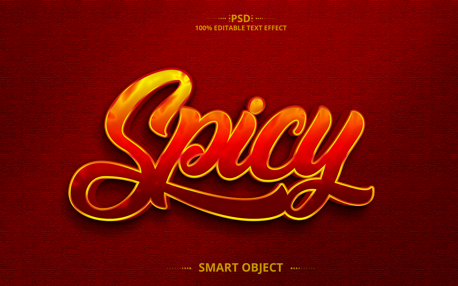 Spicy 3D red creative Editable Text Effect Design psd