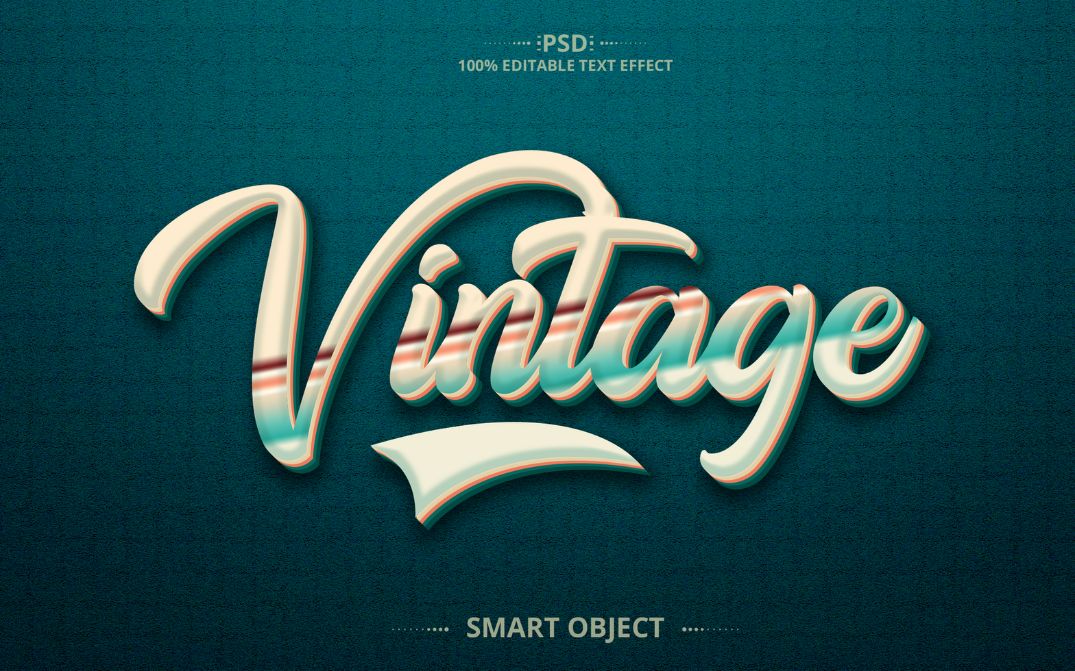 Vintage 3D creative text effect design psd