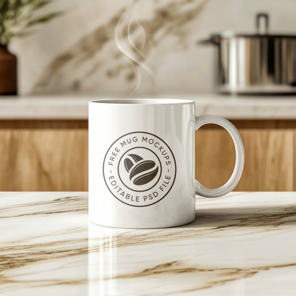 Floating Coffee Cup Mockup for Unique Product Display psd