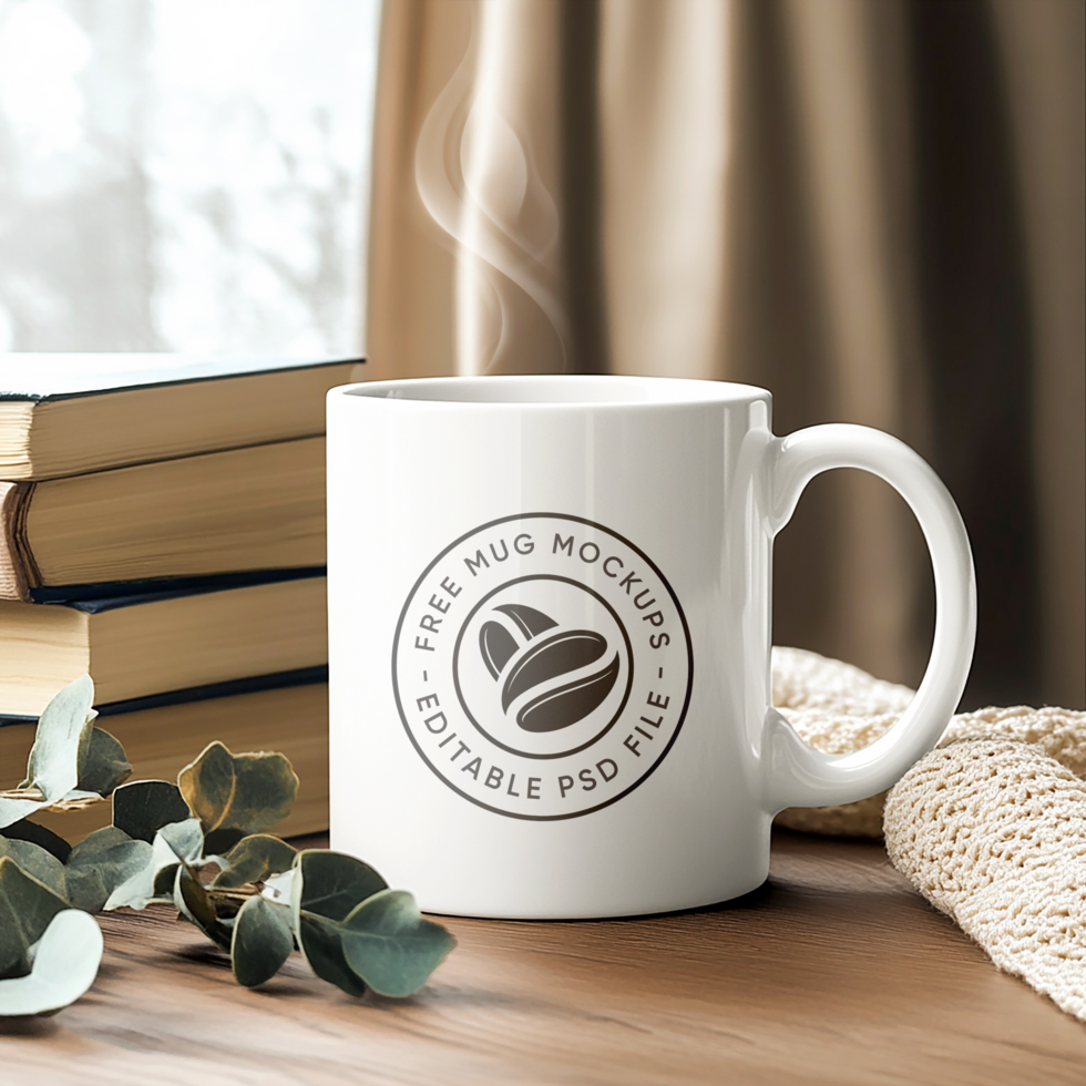 Transparent Background Mug Mockup for Easy Editing psd