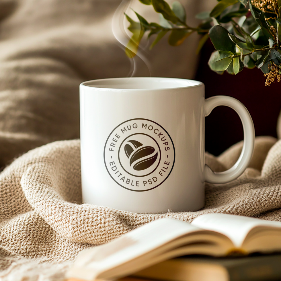 White and Black Mug Mockup Set for Branding Design psd