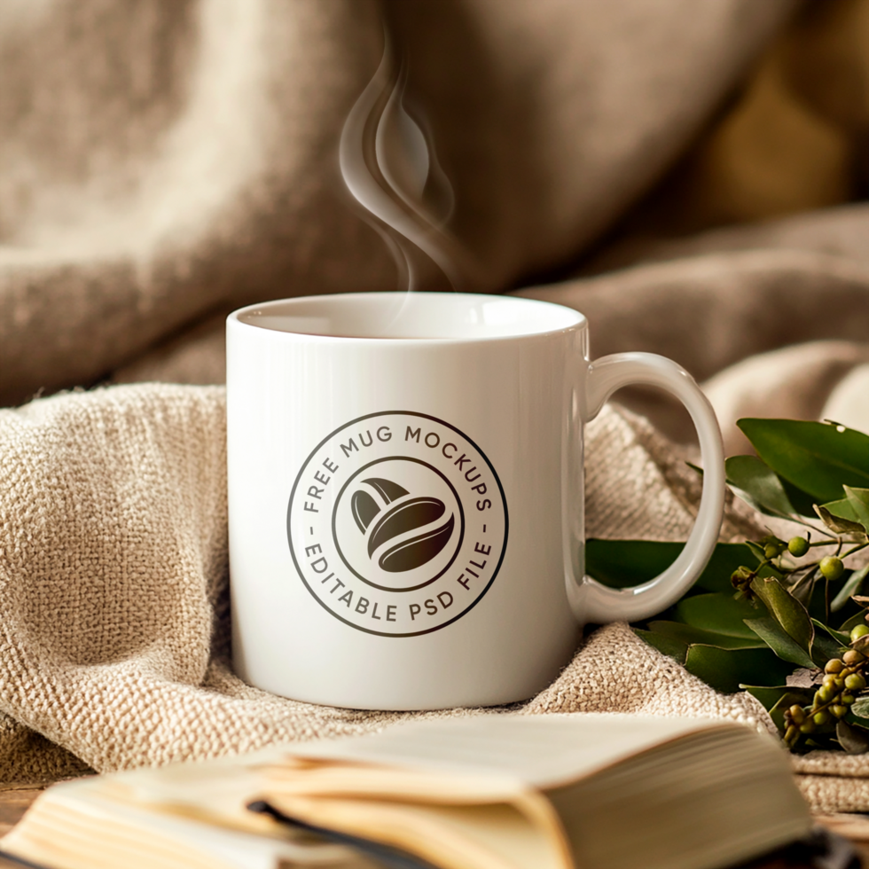 Elegant Mug Mockup with a Soft Pastel Background psd