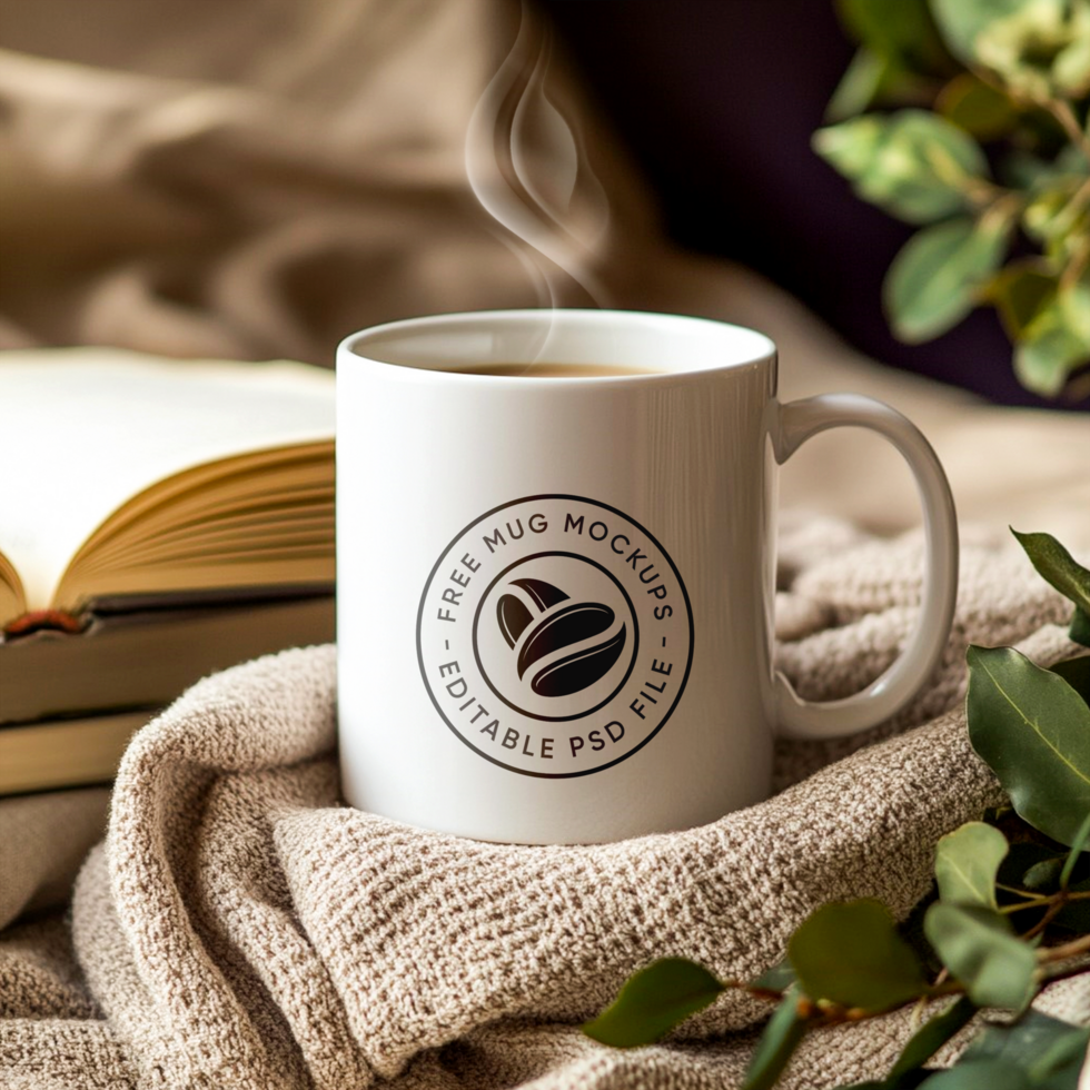 Photorealistic Mug Mockup with Dynamic Lighting psd