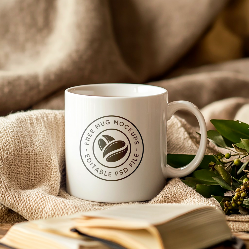 Black Ceramic Mug Mockup with Customizable Design psd