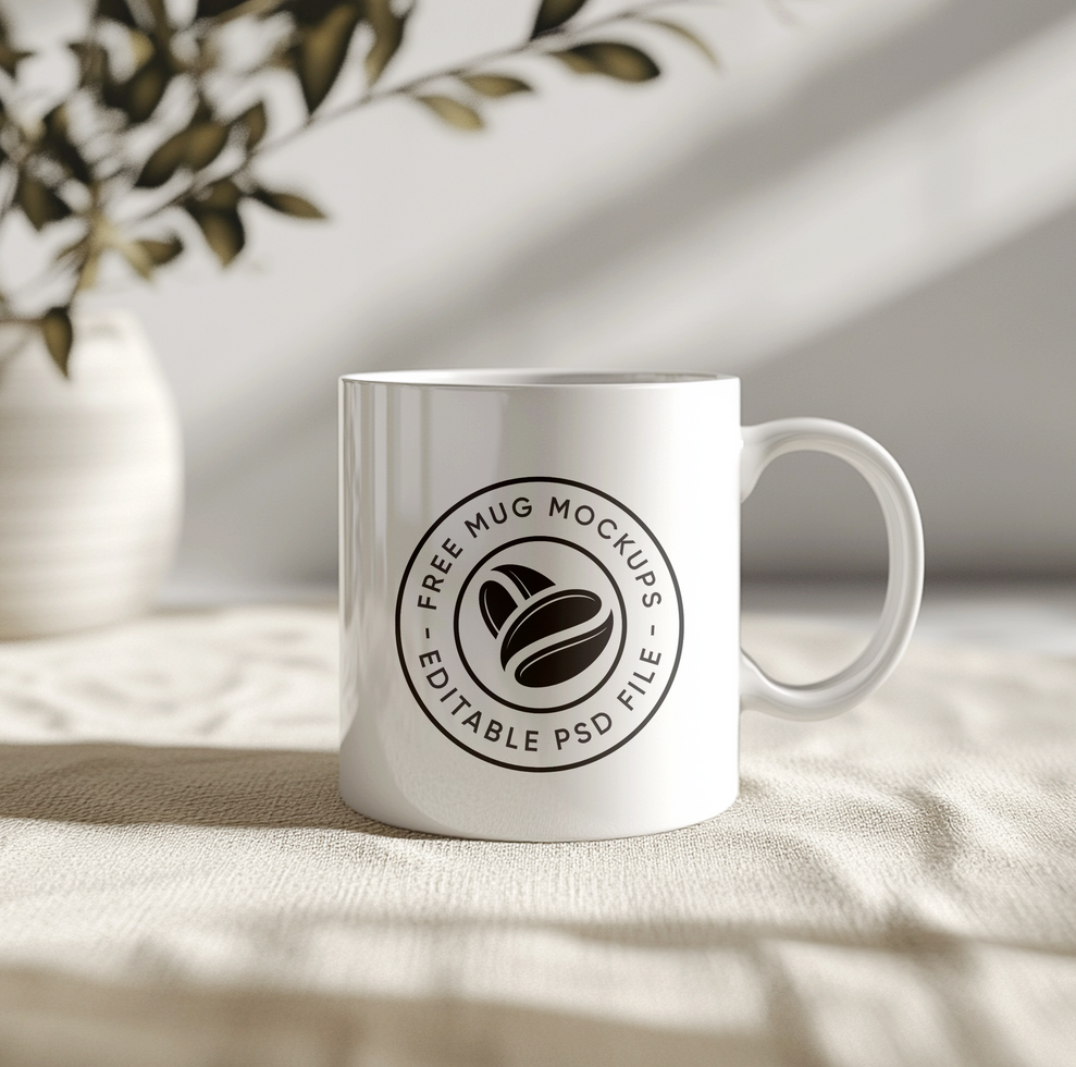 Floating Ceramic Mug Mockup for Artistic Showcase psd