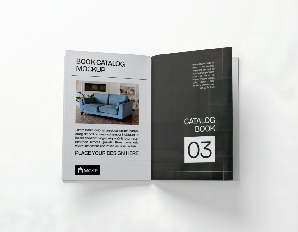 Open Catalog Book Mockup interior design psd