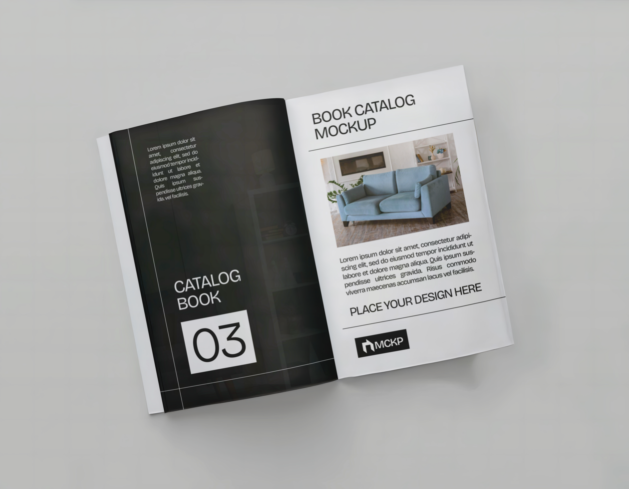 Open Catalog Book Mockup psd