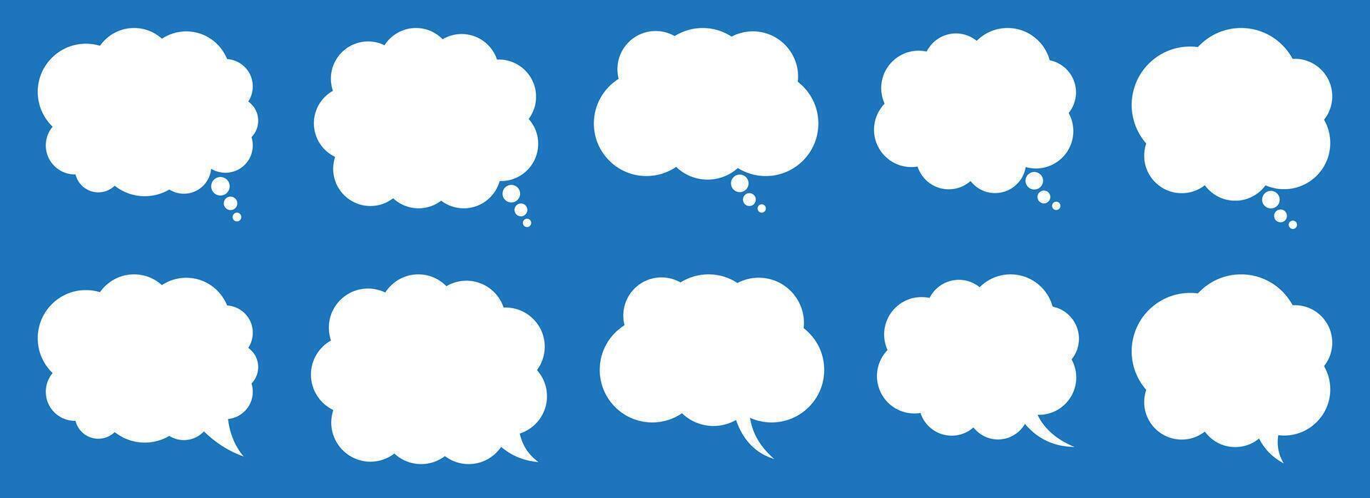 Blank empty speech bubbles. Thought bubble, empty communication clouds. vector