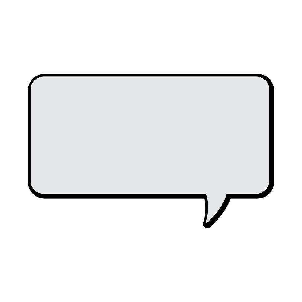 Chat message template. Rectangular text frame speech bubble. vector
