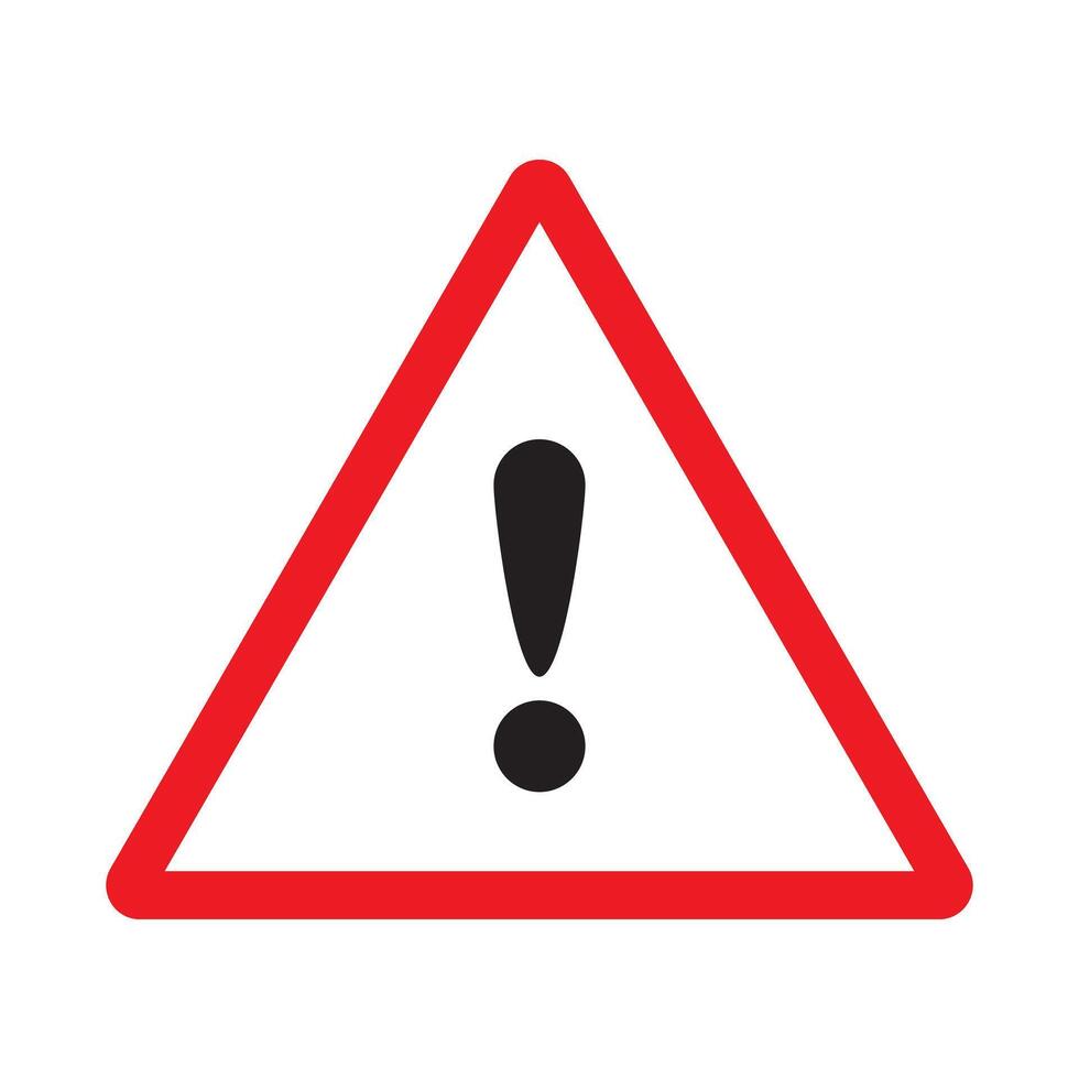 Red triangular warning sign with an exclamation mark. Danger warning sign. vector