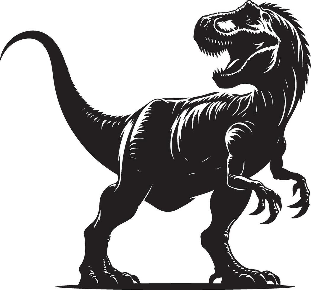 Tyrannosaurus Sketch Line Art Crisp White Background vector