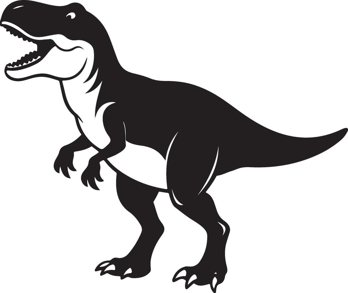 Abstract Tyrannosaurus Line Drawing Solid White Background vector