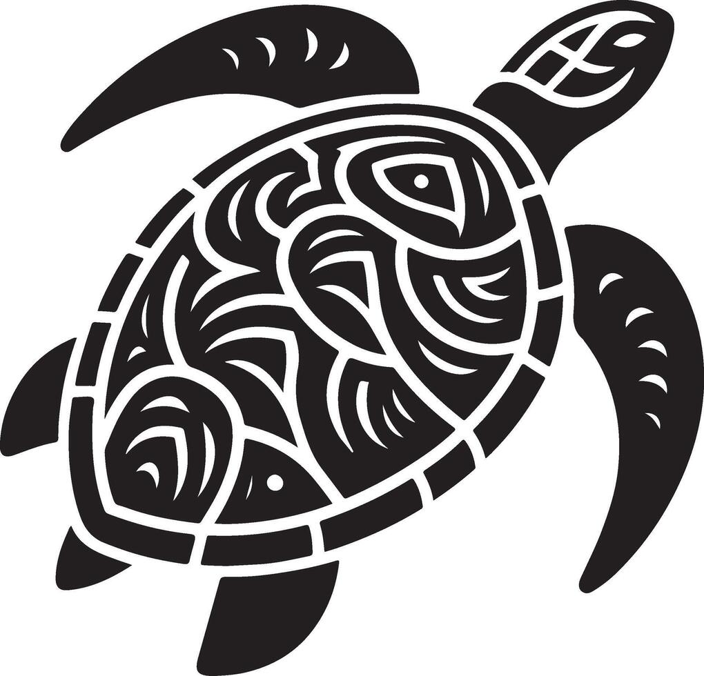 Elegant Turtle Outline Drawing on White Background vector