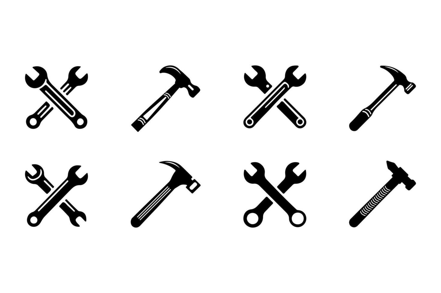 Hand tools icon set for repair and maintenance themes. vector