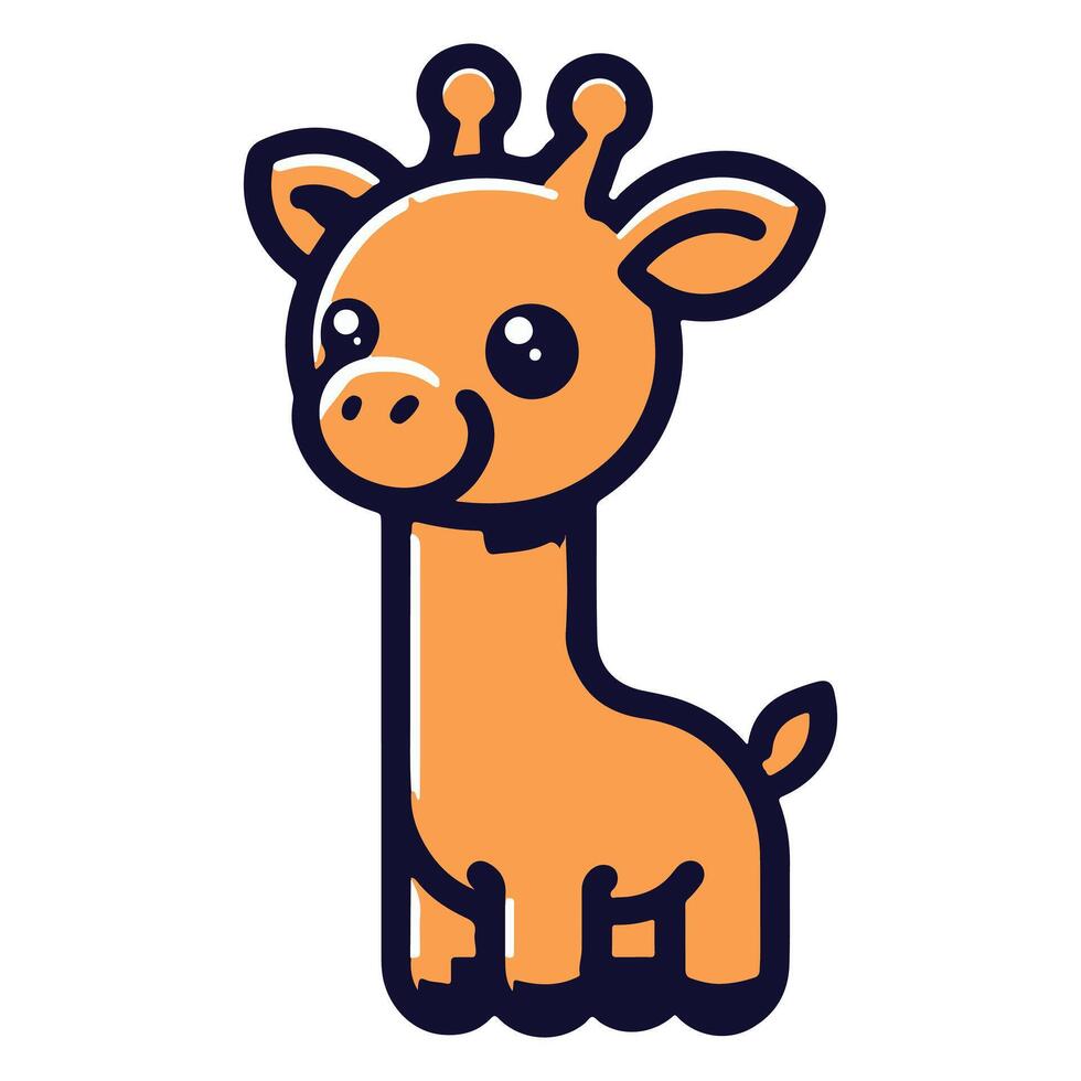 Giraffe cartoon A cute giraffe in flatstyle graphic art vector