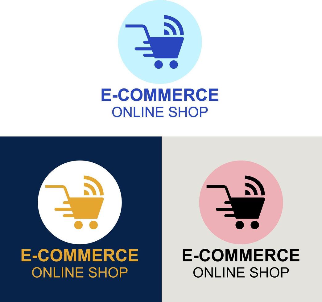 E-commerce logo design. Online shop logo vector