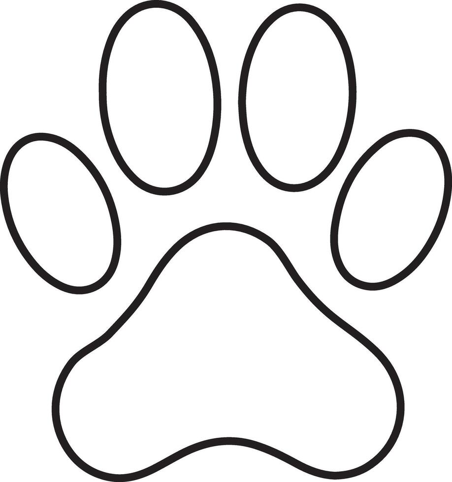 Cat Paw Outline Icon Design On White Background vector