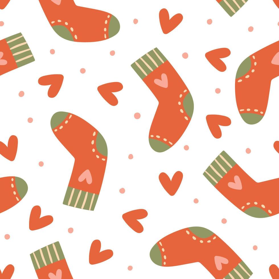 Socks Pattern Love Socks Background Valentines vector
