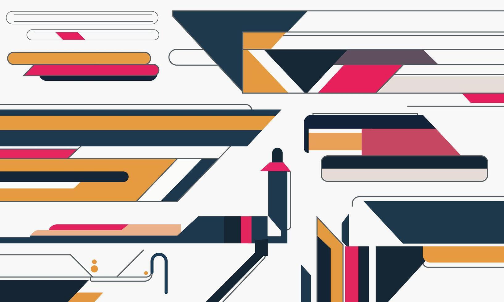 A set of geometric shapes and lines on a white background vector