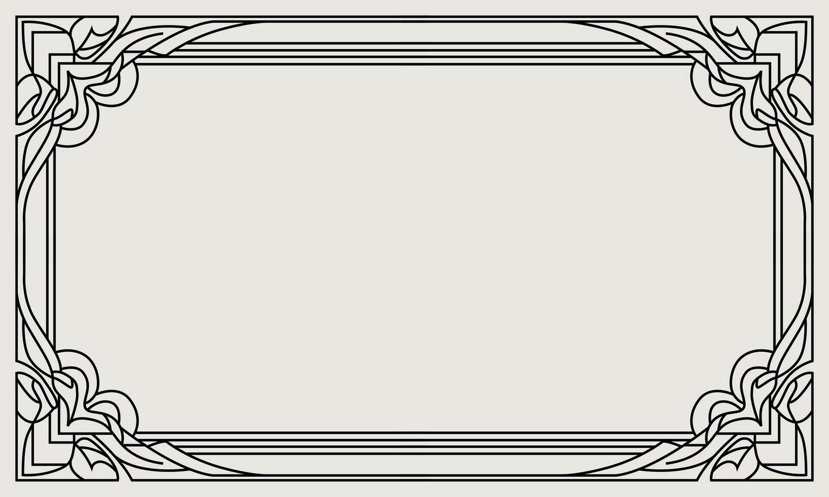 A black and white frame with a decorative design vector