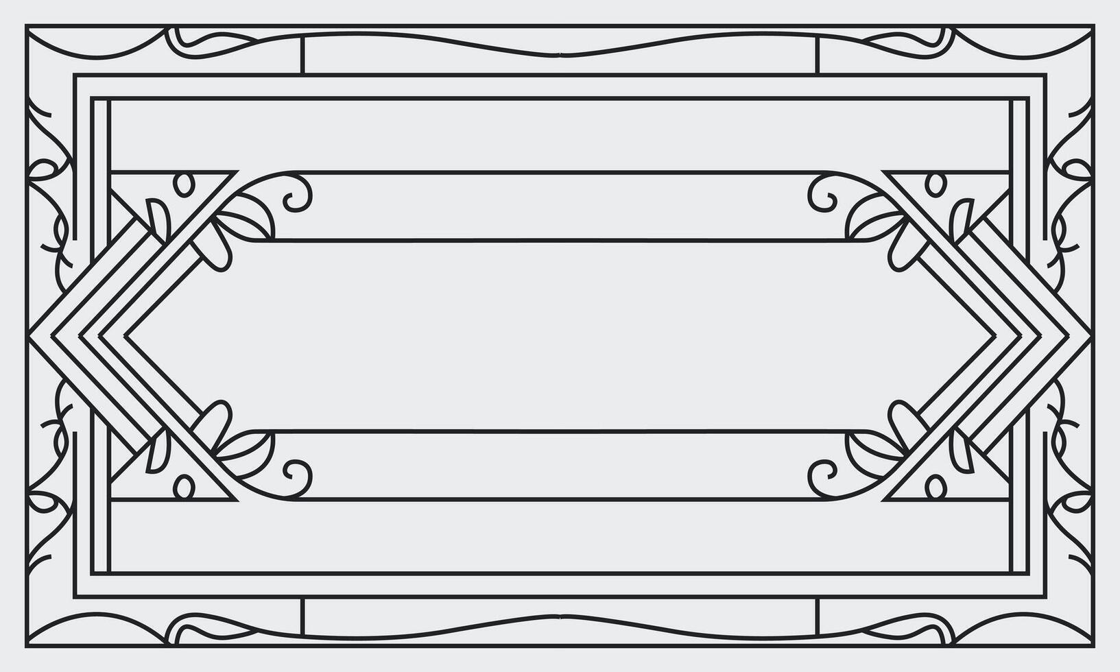 A black and white drawing of a decorative frame vector