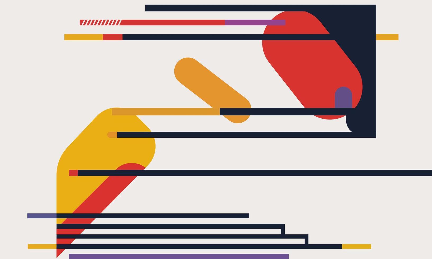Abstract geometric shapes in a colorful pattern vector
