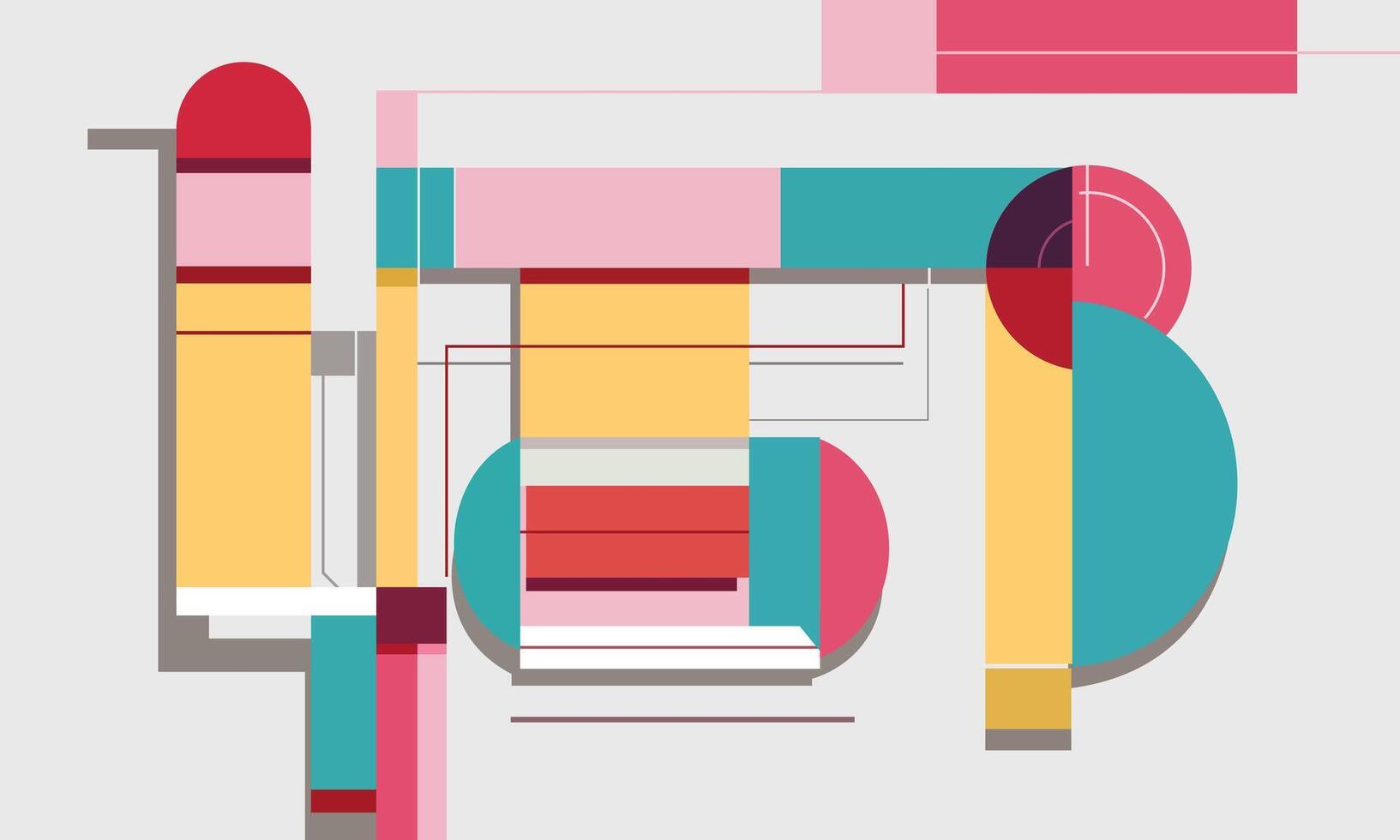 Abstract geometric design with colorful shapes vector