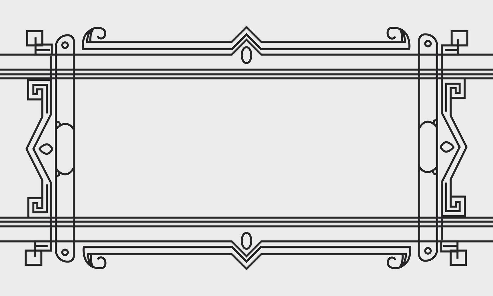 border with flower boxes and lines vector