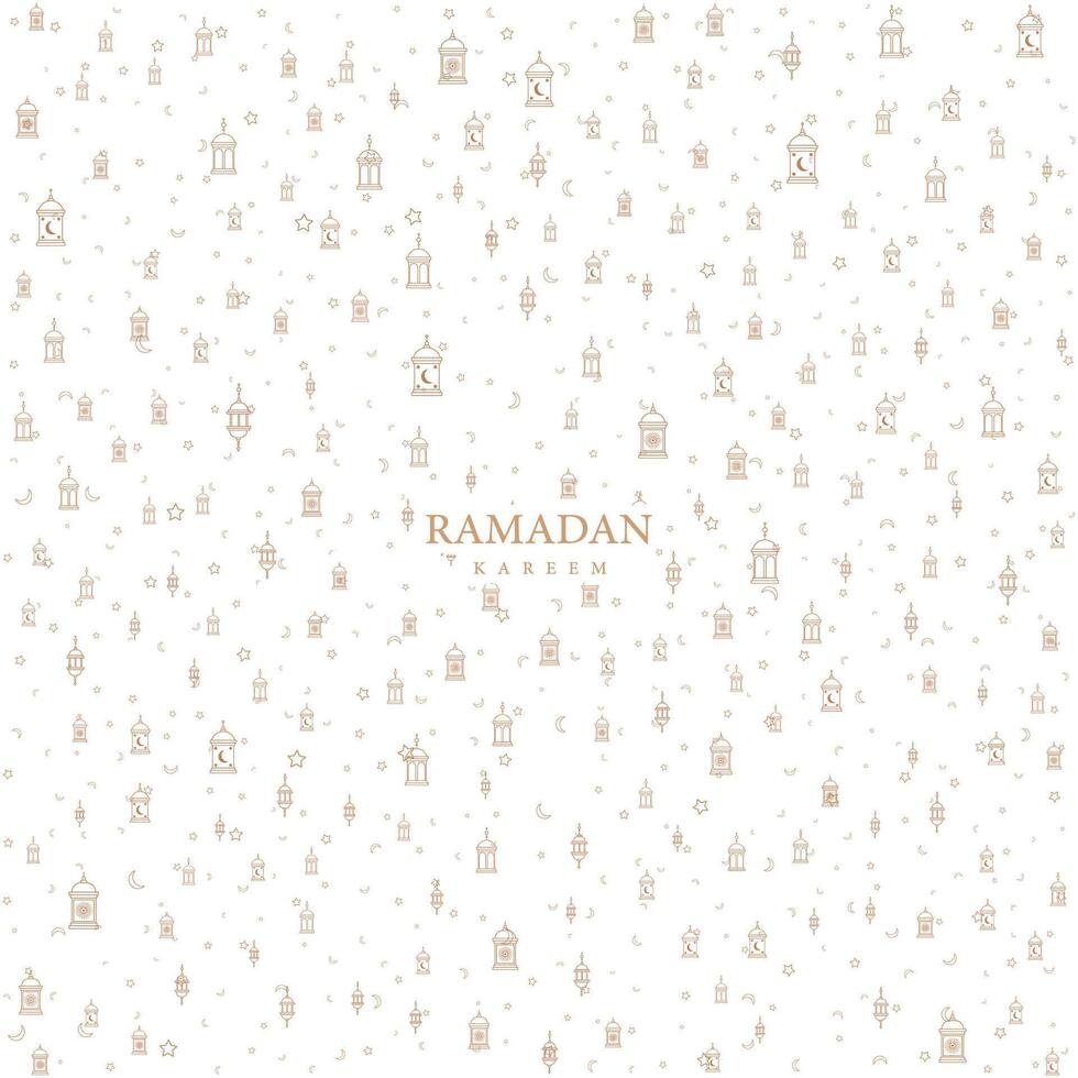 Ramadan Kareem Elegant Islamic Lantern Seamless Pattern Background for Greeting and Decoration vector