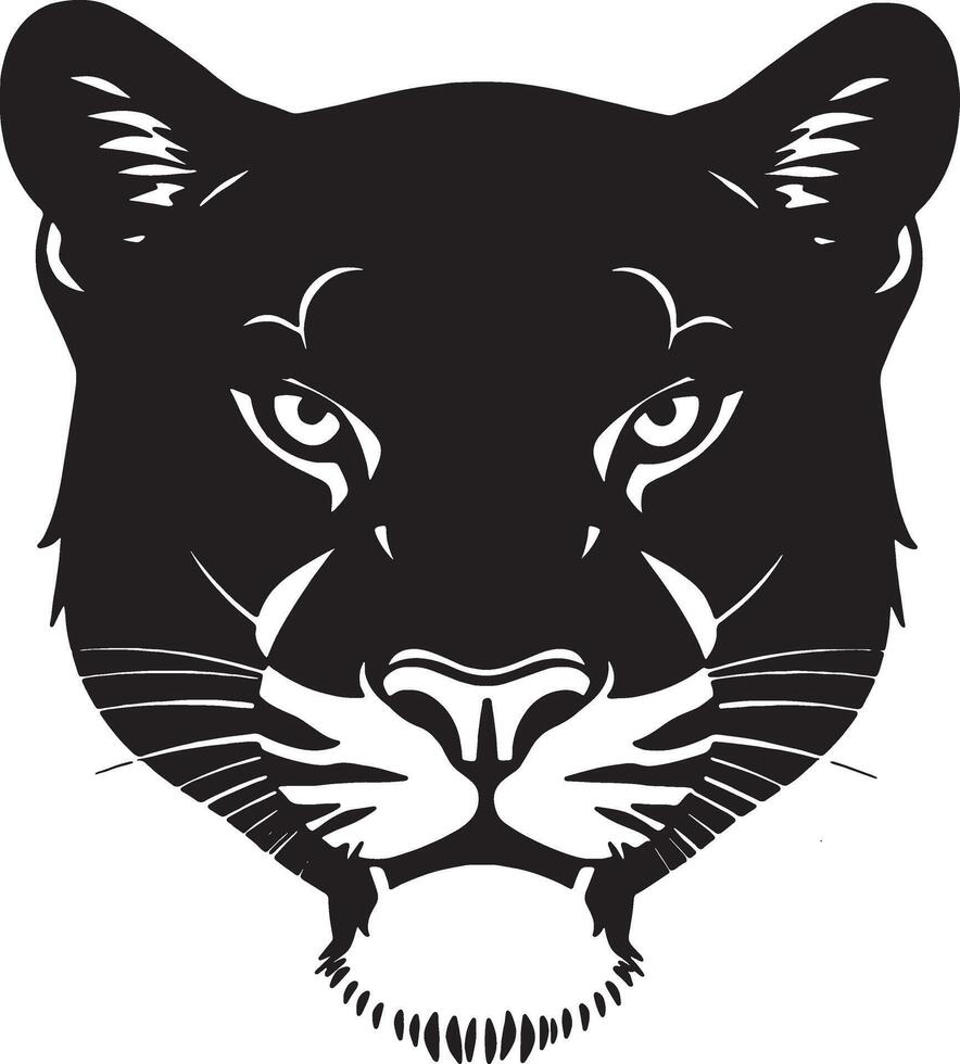 A silhouette illustration of a black panther face vector