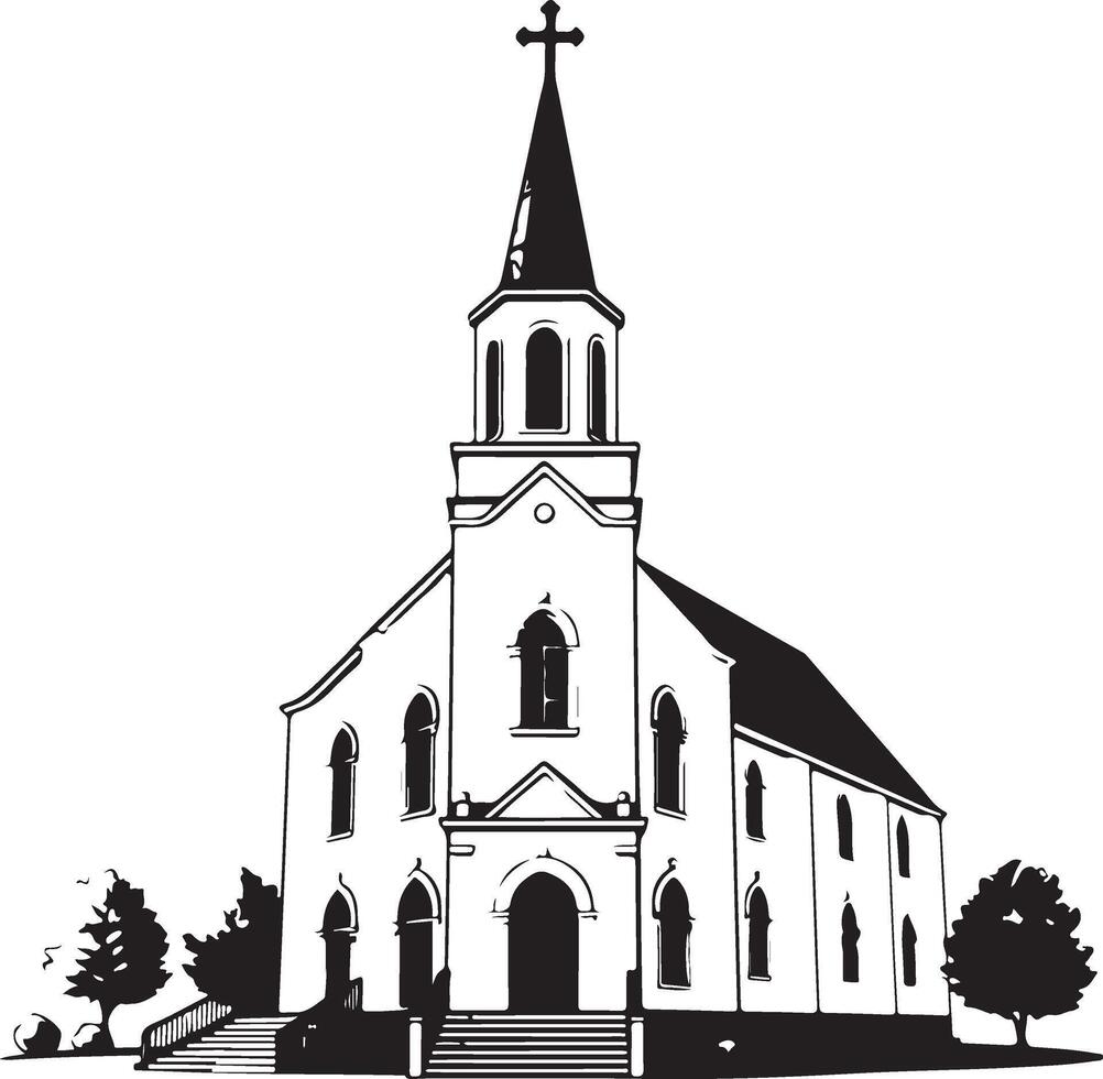 A silhouette illustration of a church vector