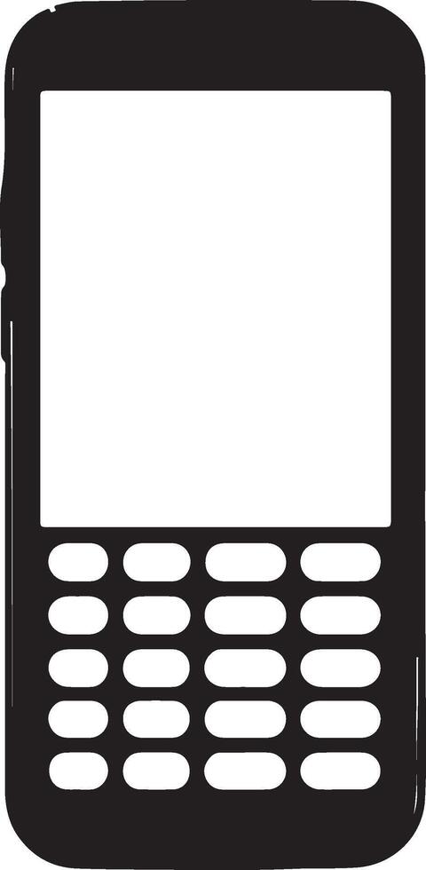 A silhouette illustration of a keypad phone vector