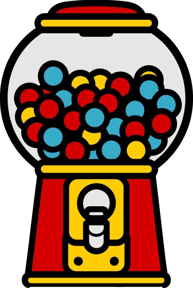 Vintage Gumball Machine with Colorful Bubblegum vector