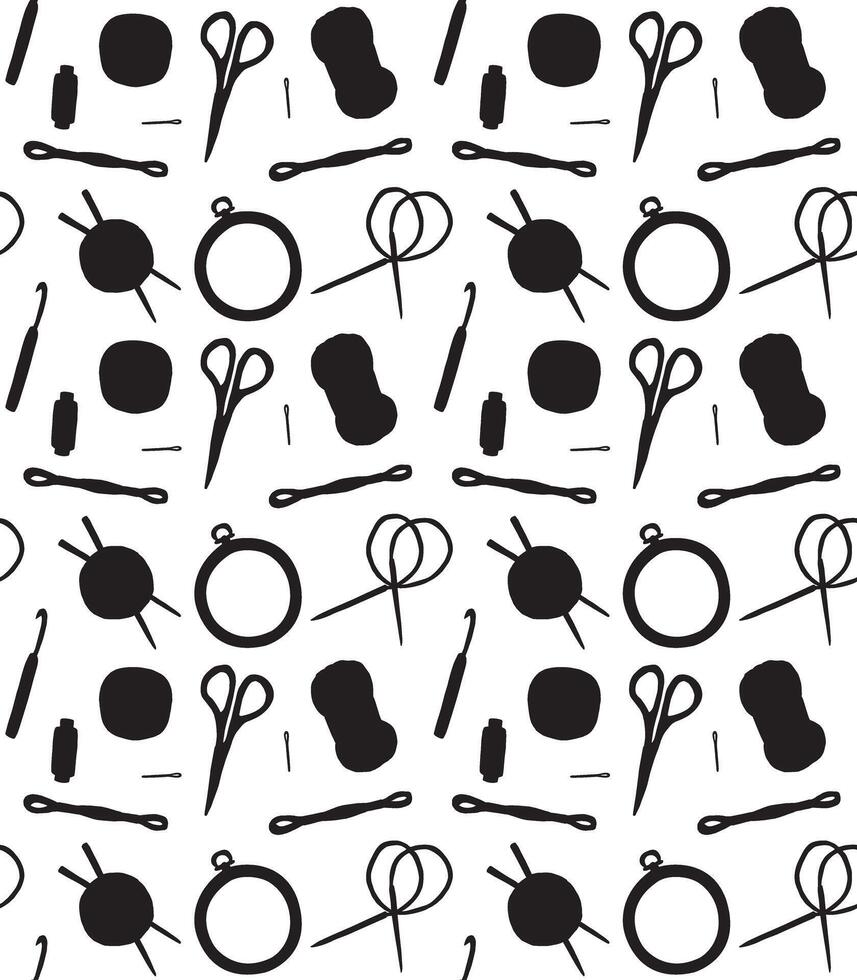 Pattern of doodle sketch threads vector