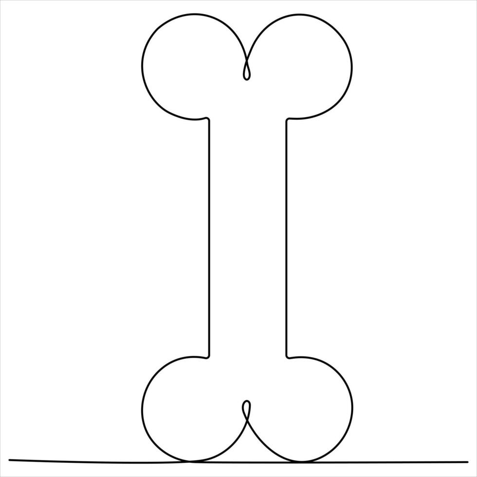Bone line art illustration vector