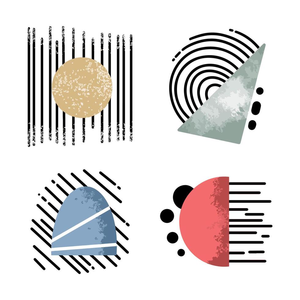 Colorful abstract geometric shapes are rendered in a modern design style featuring dynamic patterns and shapes vector