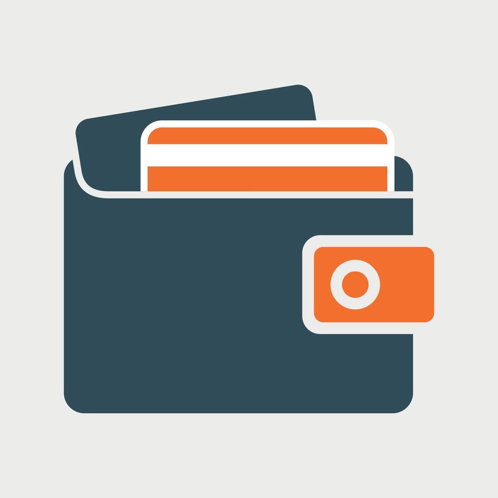 simple blue wallet icon on white background vector