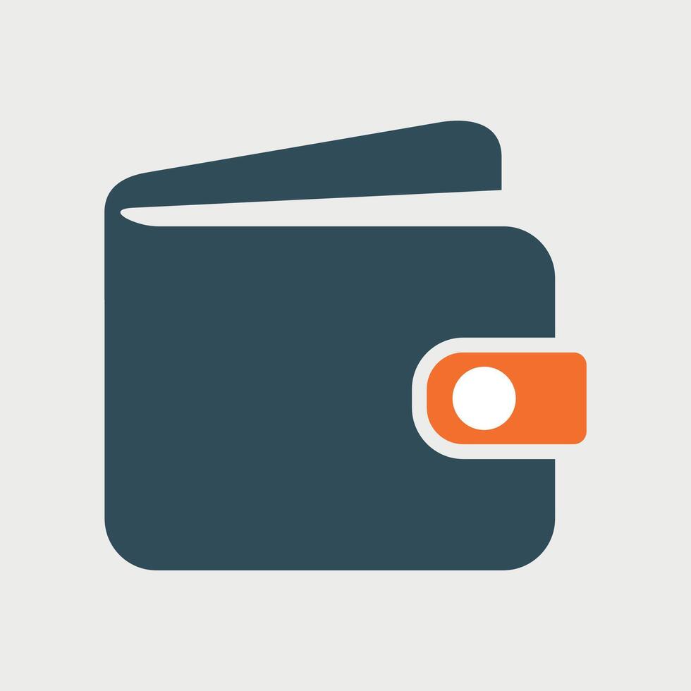 simple blue financial wallet icon on white background vector