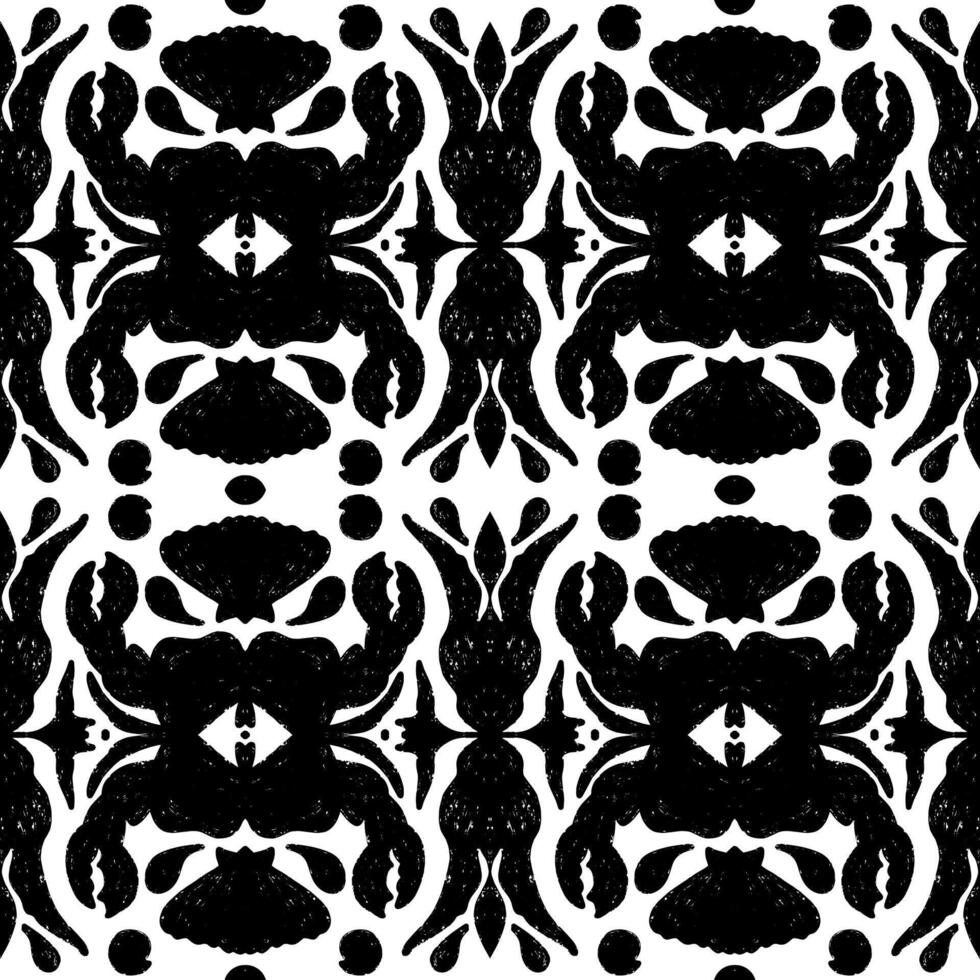 a black and white pattern with a large number of black and white flowers vector