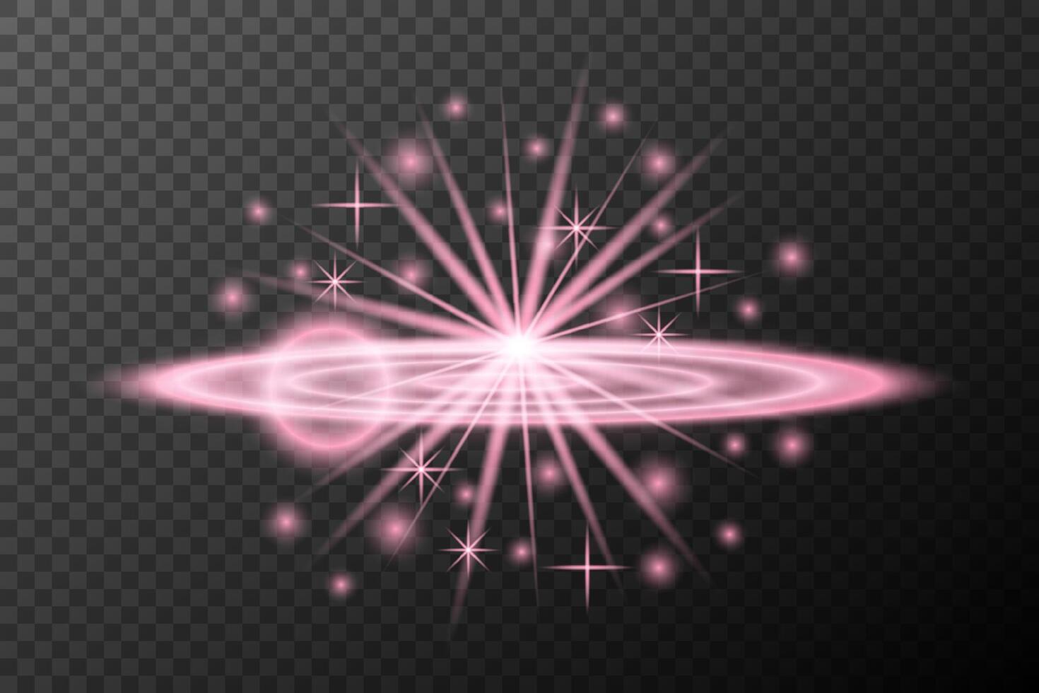 a pink light ring with stars and sparkles vector