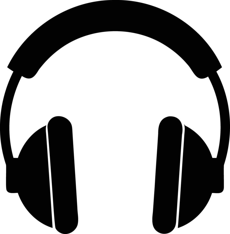 Simple Black Headphones Icon vector