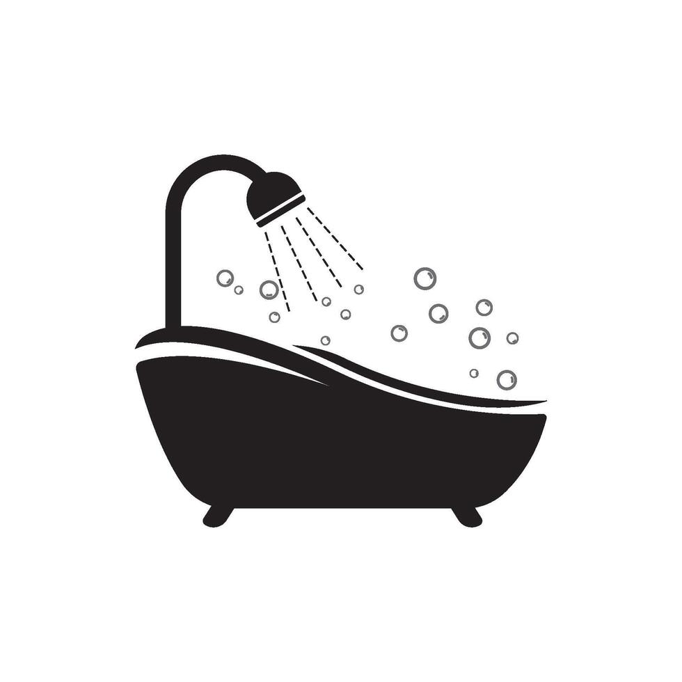 Bathtub Icon Template Illustration vector