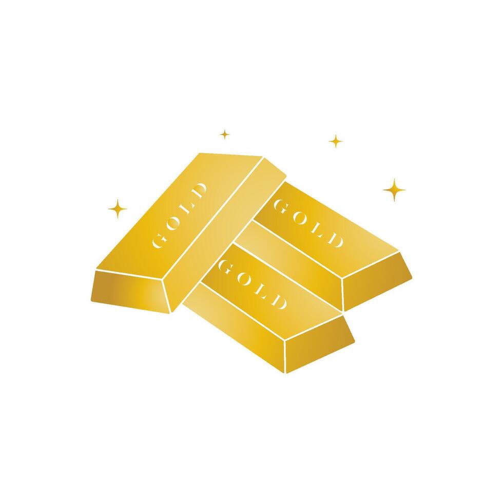 gold bar icon illustration flat design vector