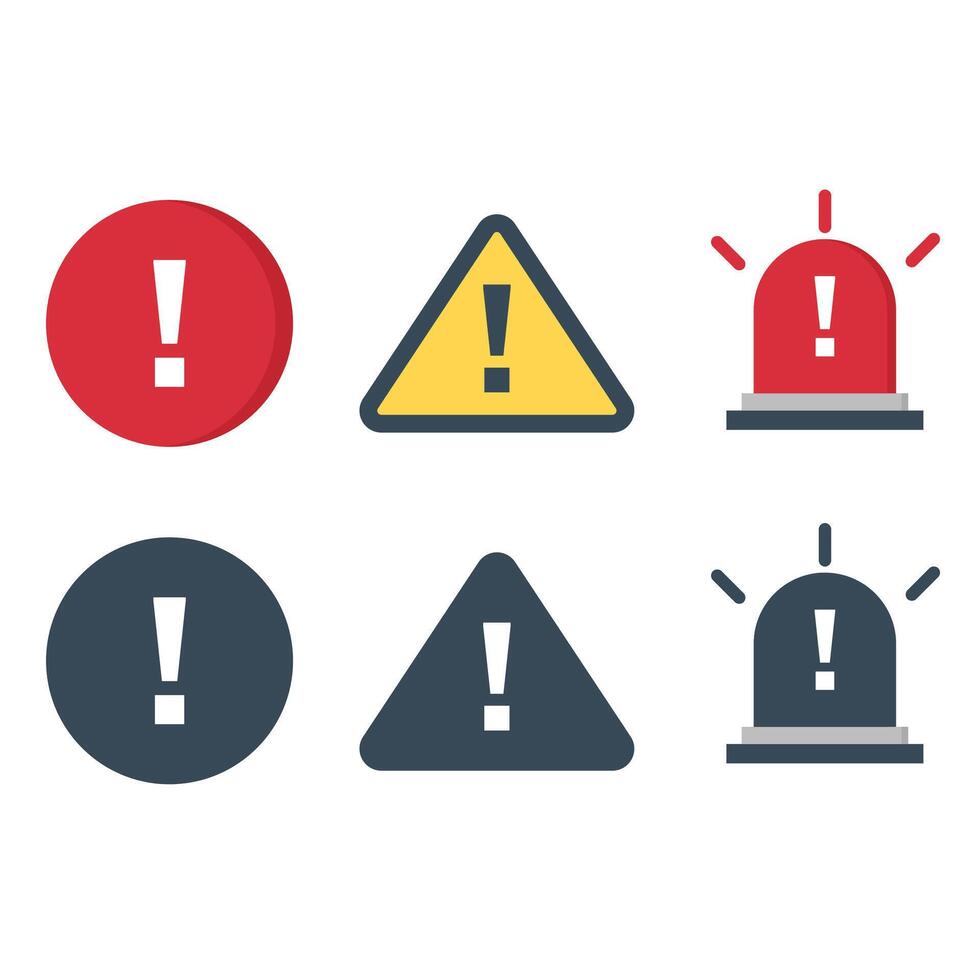 Warning or Danger Sign Icon Set vector