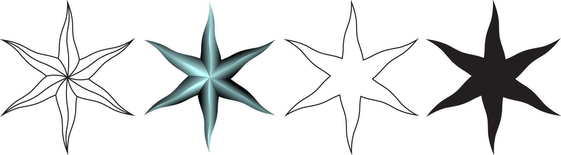 Estoile star icon set vector