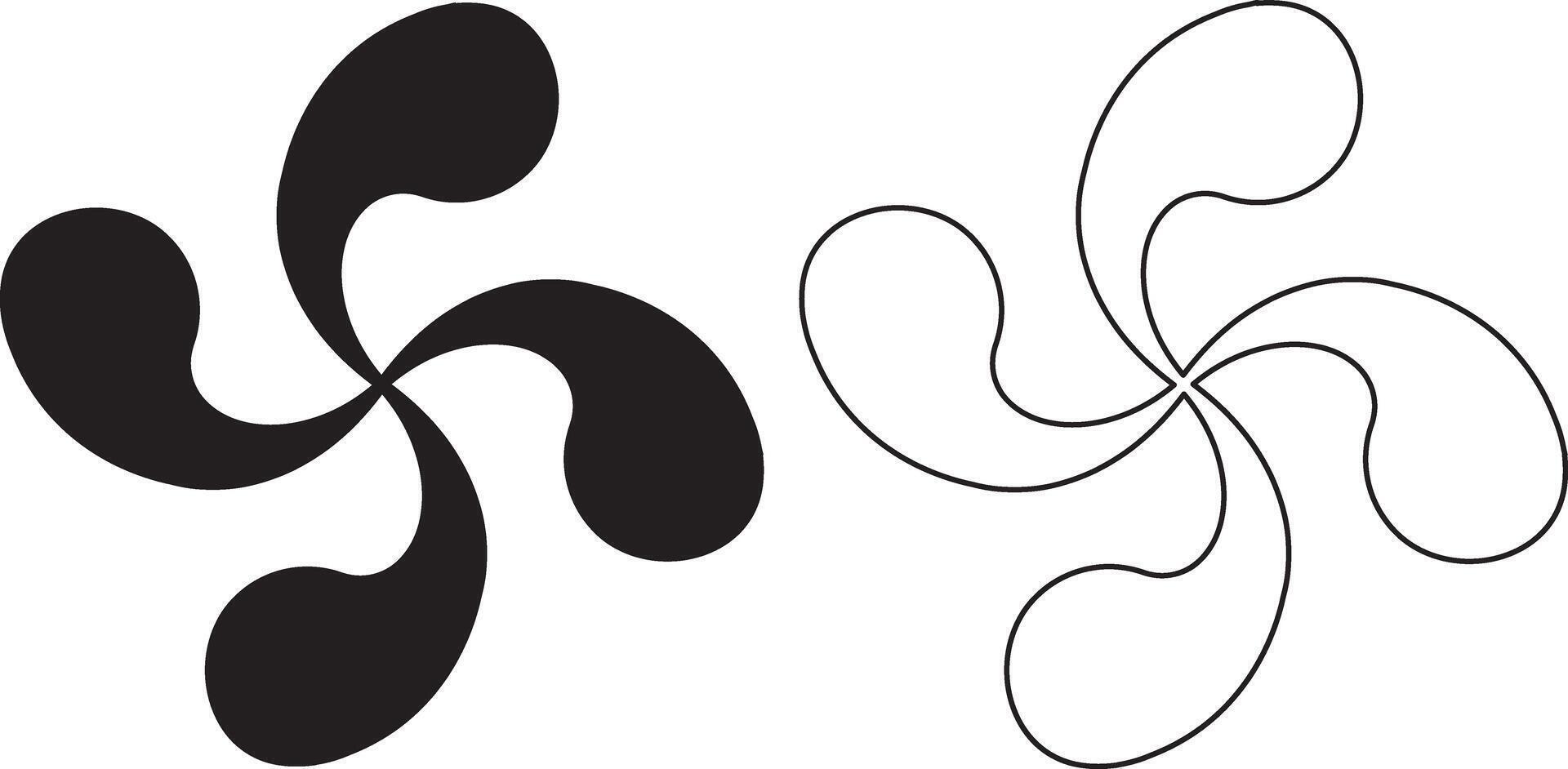 outline silhouette Lauburu sign set vector